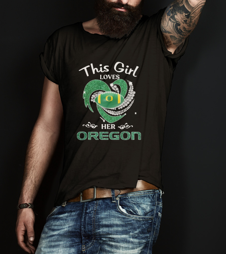 This Girl Loves Her Oregon Football Fan Sparkle T-Shirt