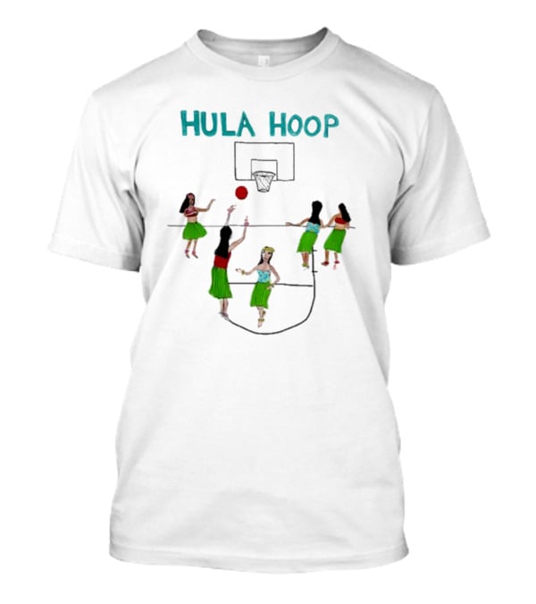 Hula Hoop Basketball Hula Dancers Court Scene T-Shirt
