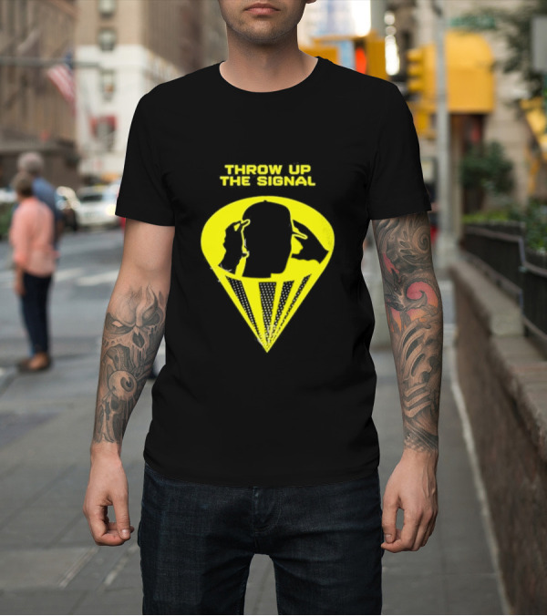 Shirt: Throw Up The Signal Yellow Silhouette Icon by Noah Berger T-Shirt Throw Up The Signal Yellow Silhouette Icon by Noah Berger T-Shirt
