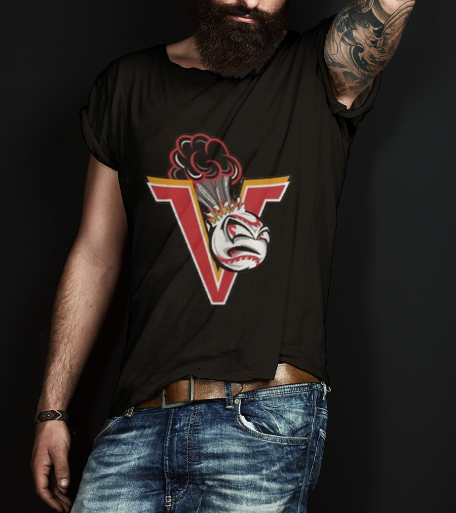 Mavericks Volcanoes Alternate Logo V-Eruption Baseball Mascot T-Shirt