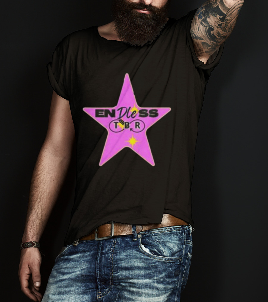 Endless TBR Star Pink Emblem With Books And Dice T-Shirt