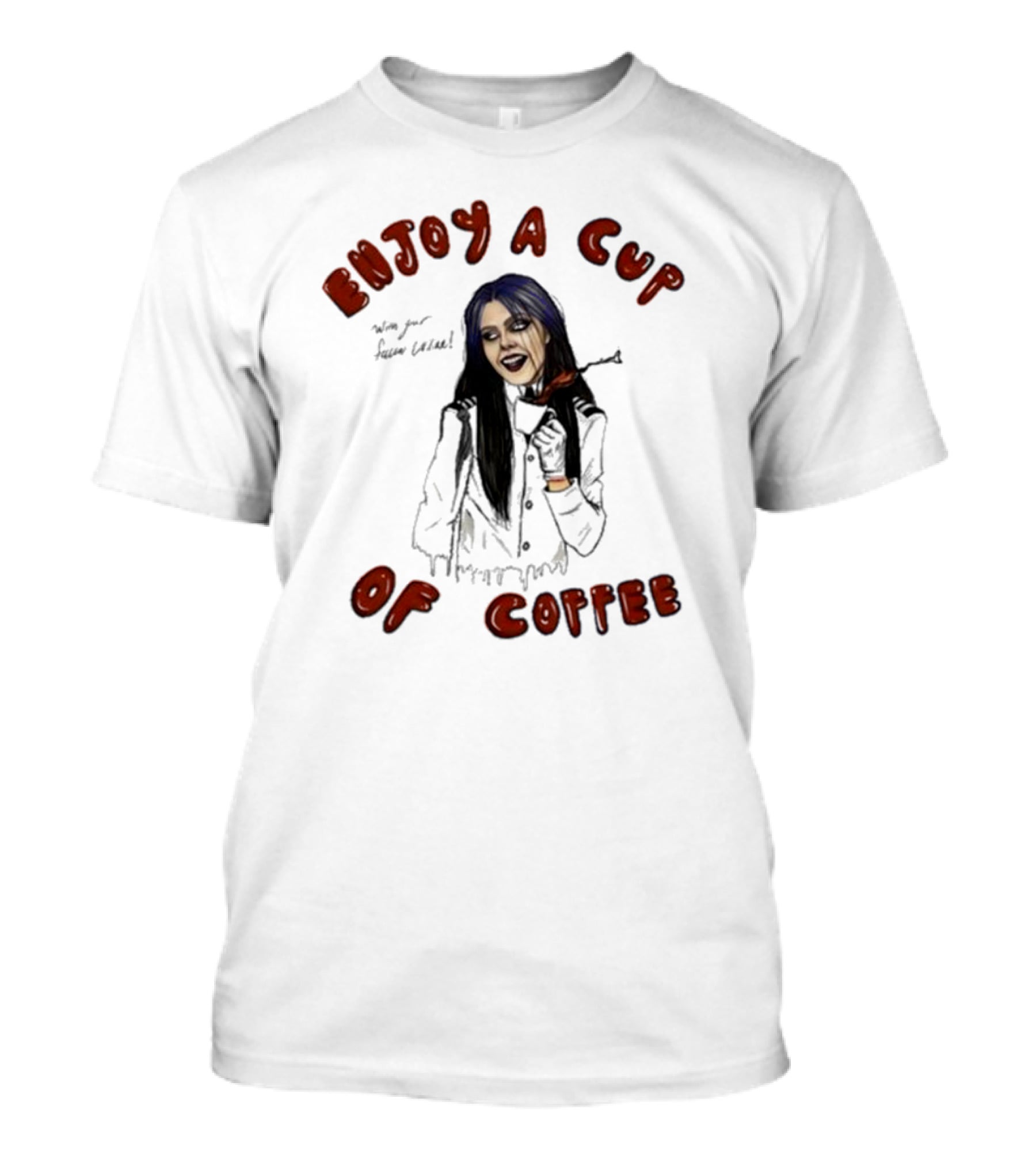 Enjoy A Cup Of Coffee Kim Dracula Halloween T-Shirt