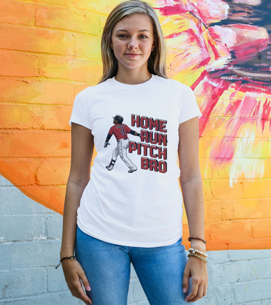 Home Run Pitch Bro Baseball Swing Vintage Red And Black T-Shirt