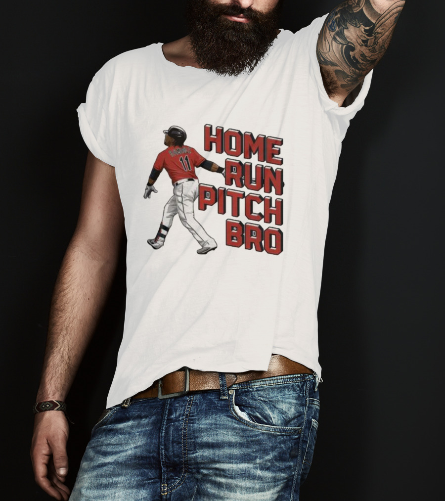 Home Run Pitch Bro Baseball Swing Vintage Red And Black T-Shirt