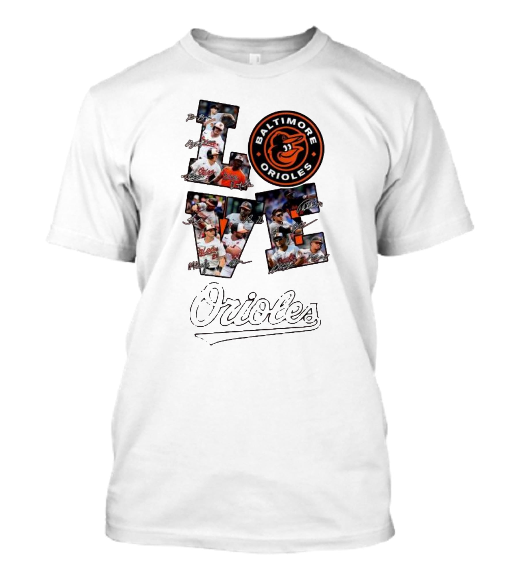Baltimore Orioles Love Team Personalized Orange Players T-Shirt