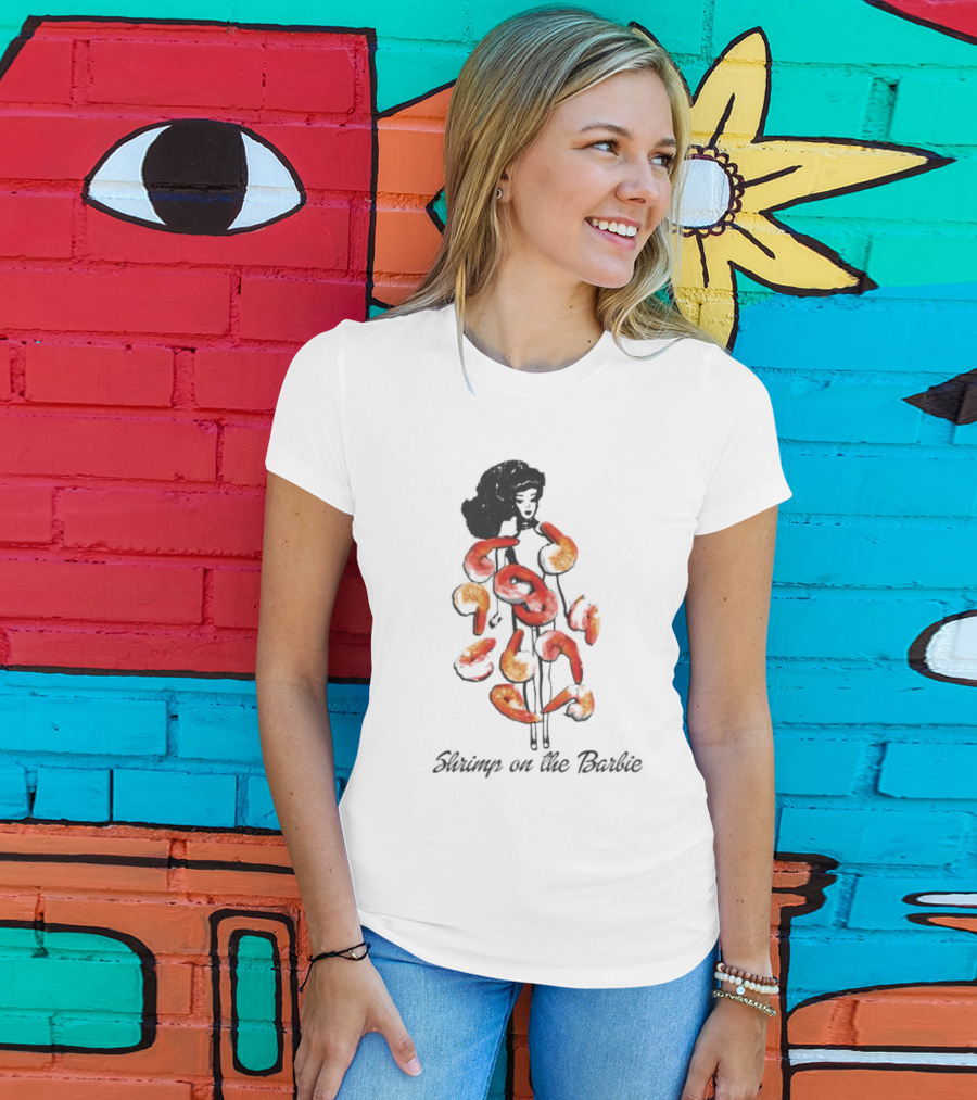 Barbie Silhouette Fashioned In Shrimp On The Barbie T-Shirt