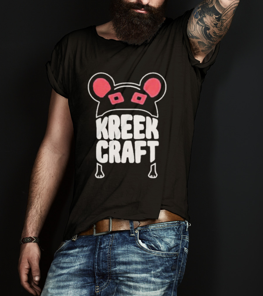 KreekCraft Bear Ears Red Eyes Branding T-Shirt