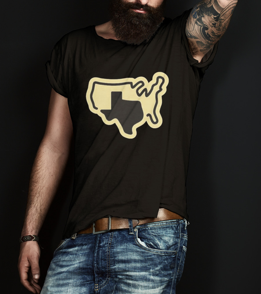 Tan Grand Texas State Silhouette Map USA Shape T-Shirt