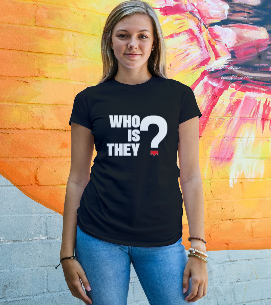 Who Is They Red Bookmark Question Mark T-Shirt