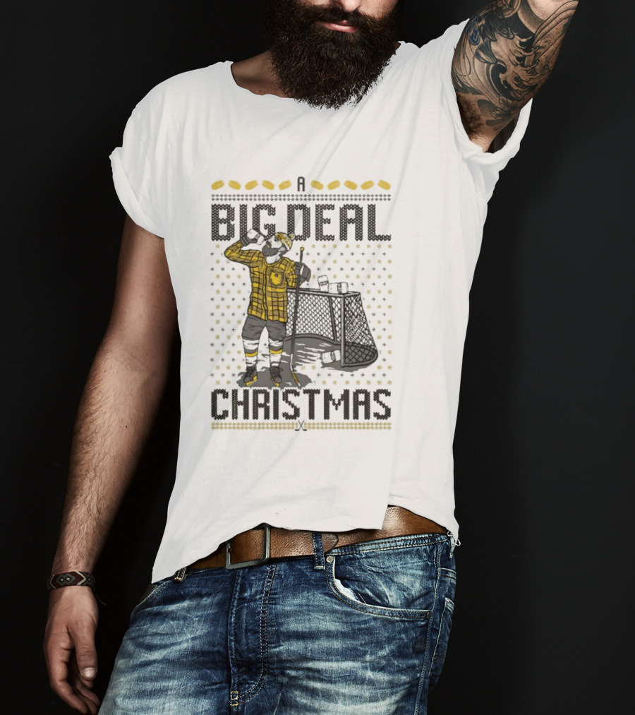 A Big Deal Christmas Hockey Player Flannel T-Shirt