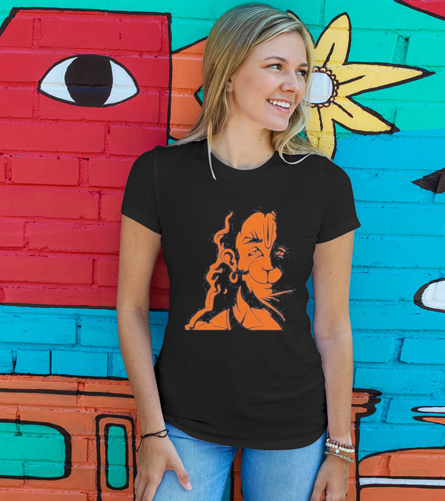 Happy Hanuman Iconic Orange T-Shirt