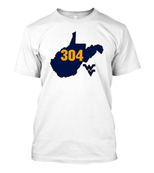 WVU 304 West Virginia State Map With Iconic T-Shirt