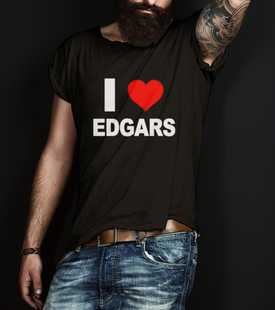Ellaloca I Love Edgars Bold Red Heart T-Shirt