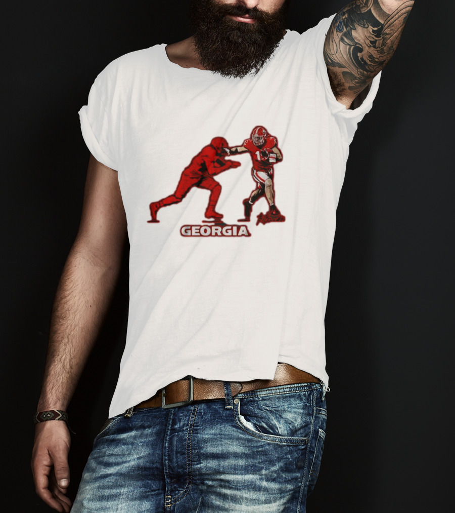 Georgia Football Superstar Brock Bowers Action Pose T-Shirt