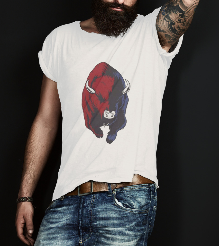 Bull Duality Red Blue Contrast T-Shirt