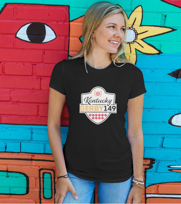 Kentucky Derby 149 Shield Logo Store 47 Black Premier Franklin T-Shirt