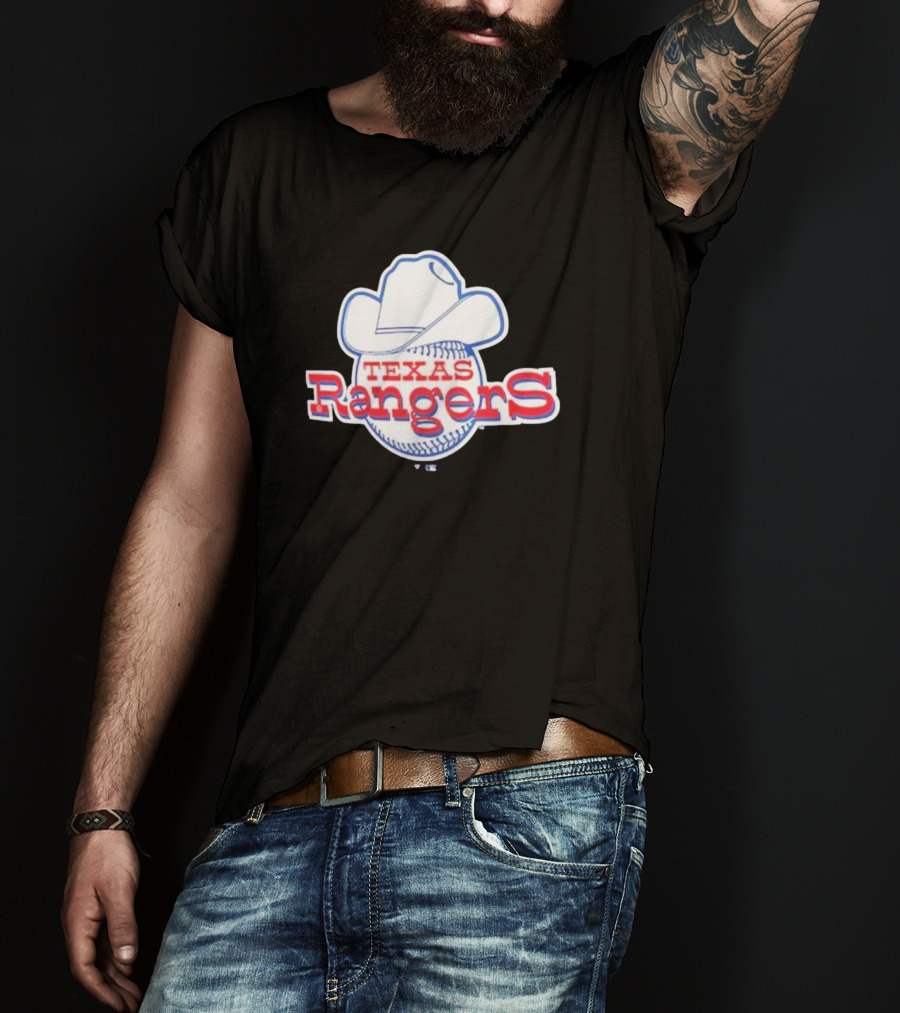 Texas Rangers Cooperstown Collection Cowboy Hat Baseball T-Shirt