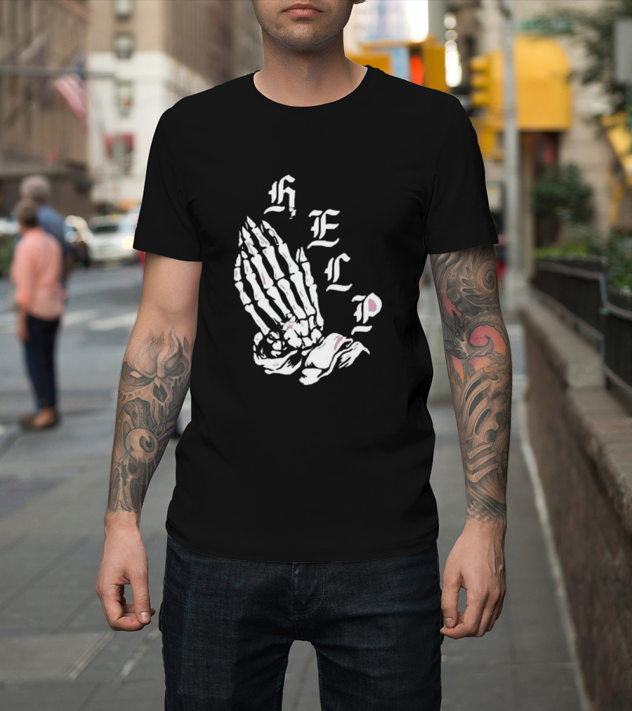 Brandon Lake Store Lake HELP Skeleton Hand Bones T-Shirt