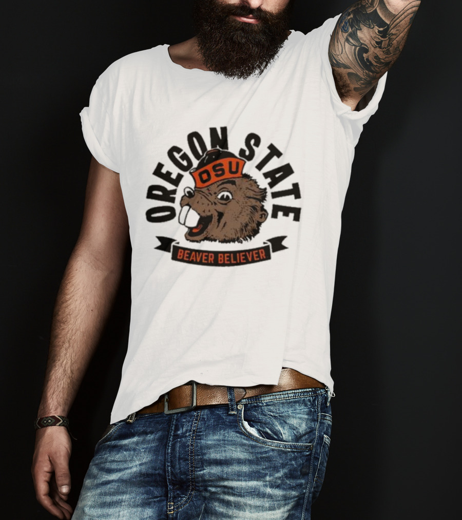 Oregon State OSU Beaver Believer Retro Mascot T-Shirt