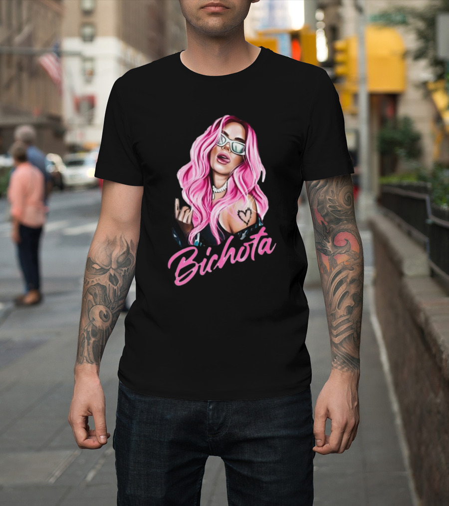 Karol G Pink Hair La Bichota Reggaeton Fan Birthday Gift T-Shirt