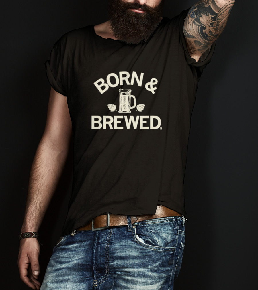 BORN And BREWED Raygun Beer Mug And Hops T-Shirt