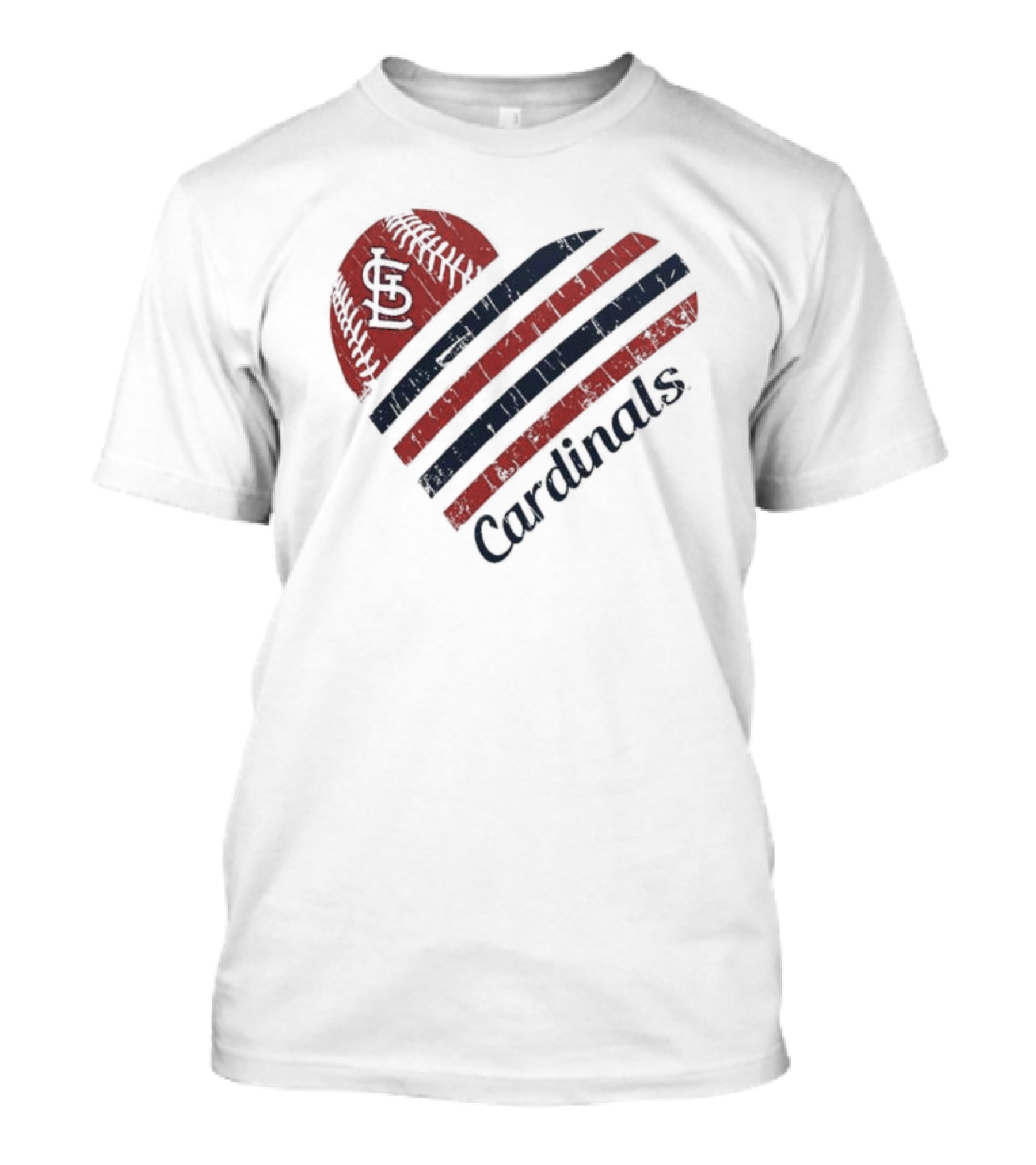 St. Louis Cardinals Heart Baseball Design G-III 4Her By Carl Banks White T-Shirt