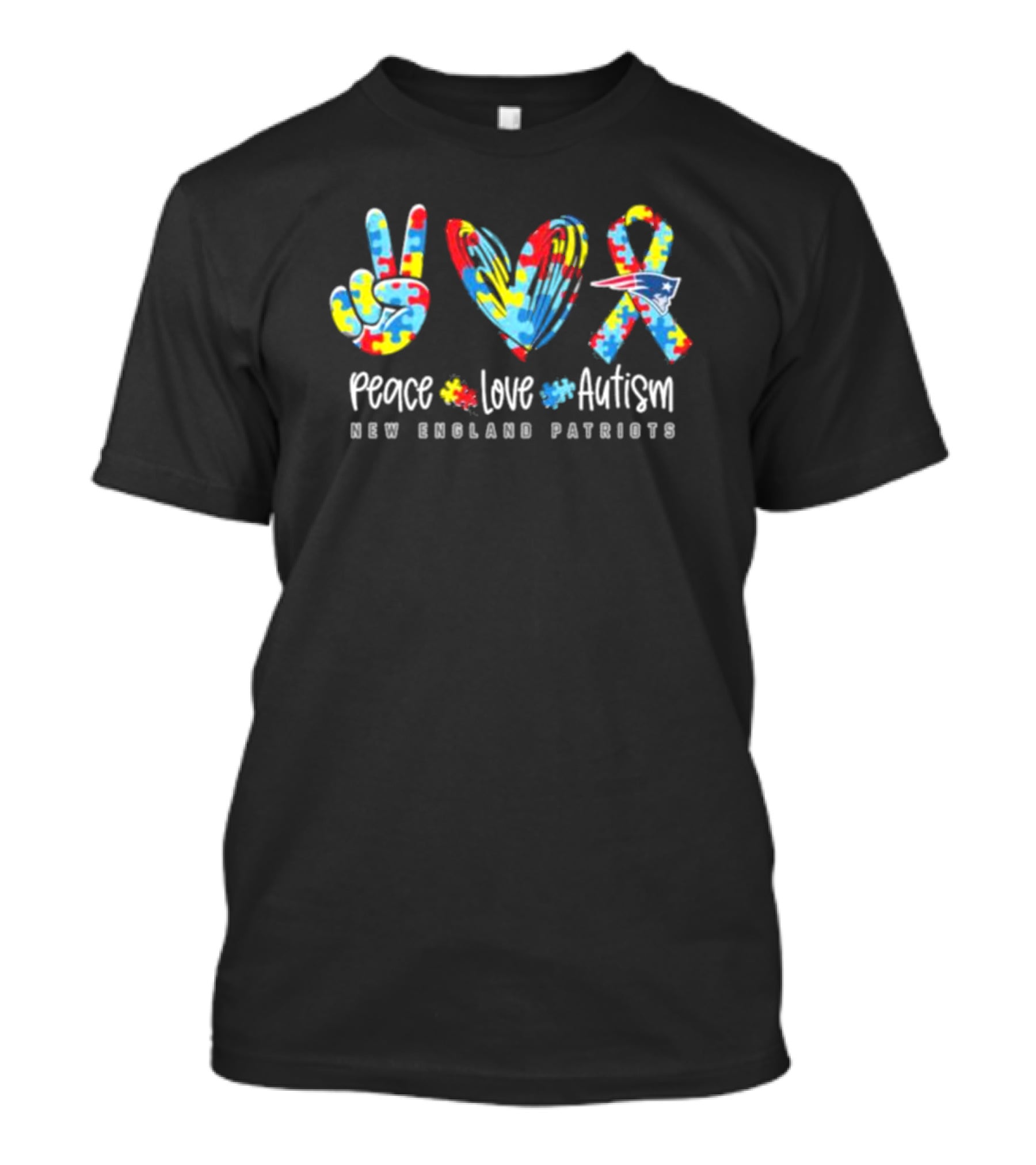 Peace Love Autism New England Patriots T-Shirt