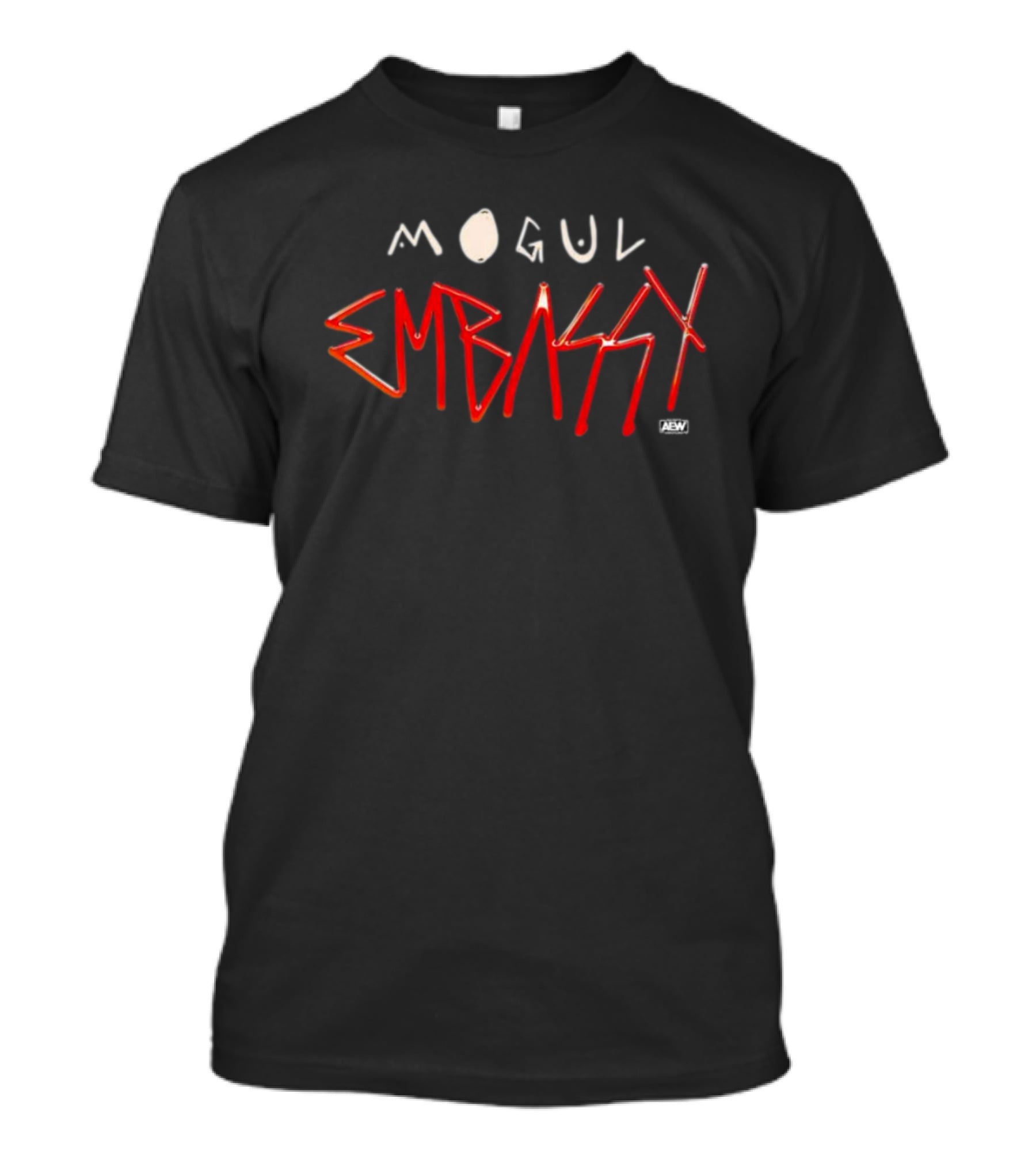 Mogul Embassy AEW Red Graffiti Text T-Shirt