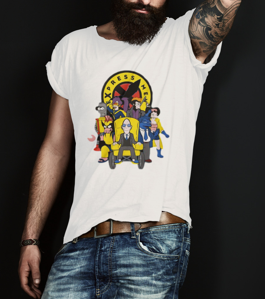 Express Men Futurama Meets X-Men Crossover Ensemble T-Shirt