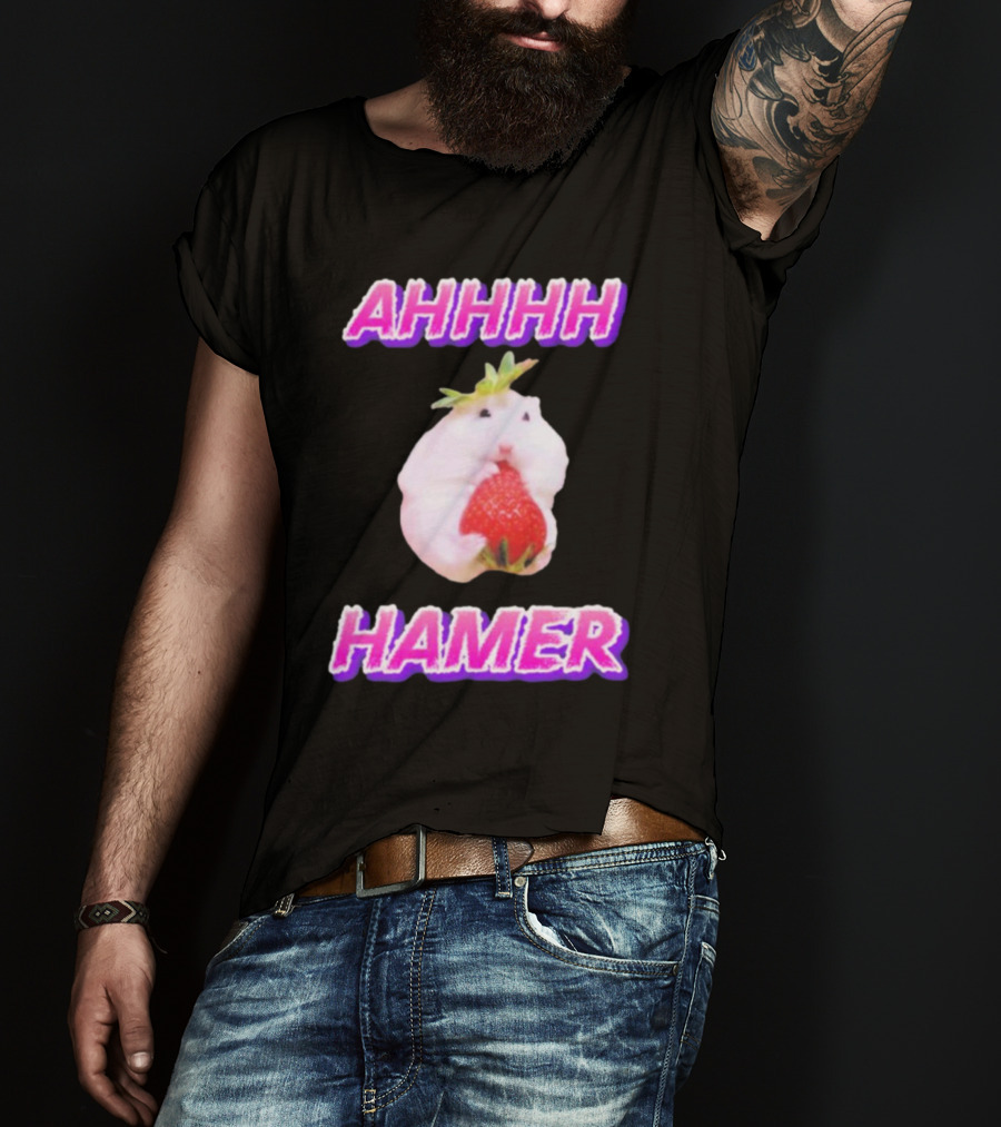 Ahhhh Hamer Strawberry Holding Hamer T-Shirt