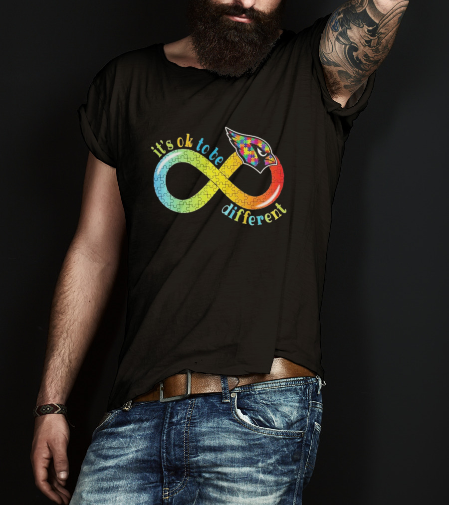 Arizona Cardinals Autism Awareness Infinity Symbol It’s Ok To Be Different T-Shirt