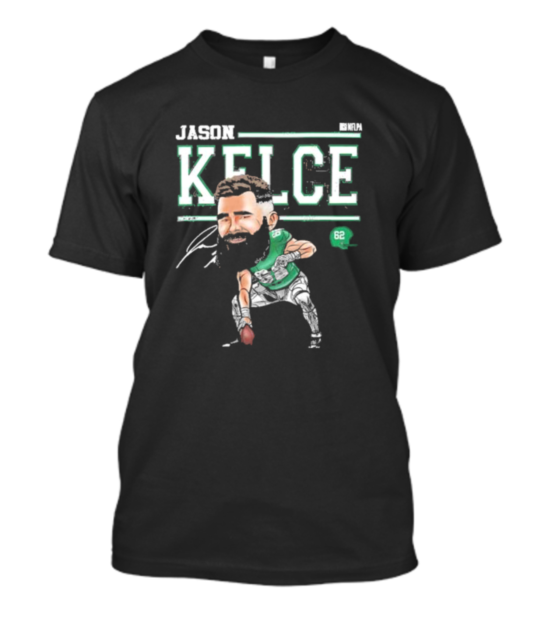 Jason Kelce Philadelphia NFLPA Cartoon 62 T-Shirt