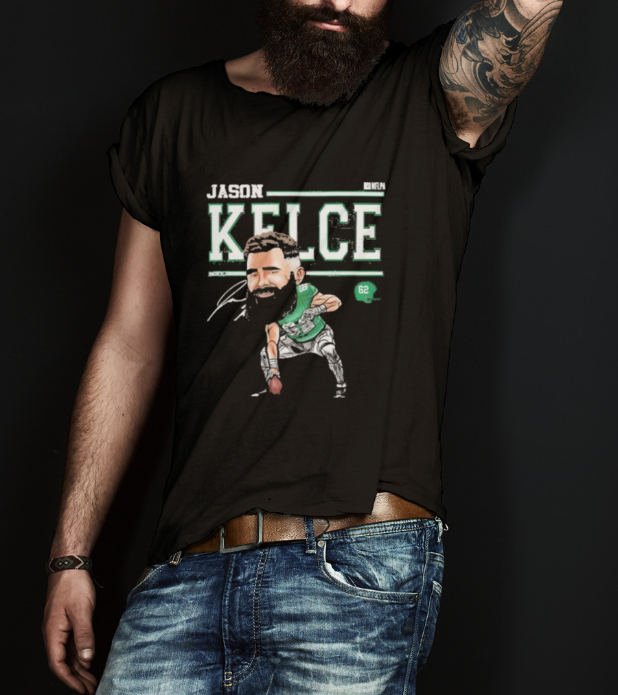 Jason Kelce Philadelphia NFLPA Cartoon 62 T-Shirt