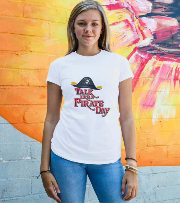 Talk Like A Pirate Day Skull Hat Costume International Pirate Day T-Shirt