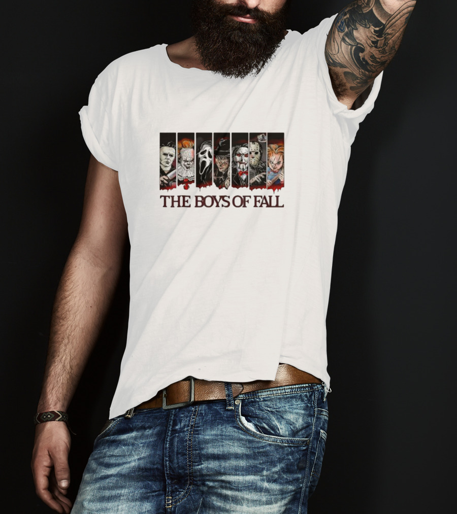 The Boys Of Fall Horror Icons Vintage Halloween Scary Movie Autumn T-Shirt