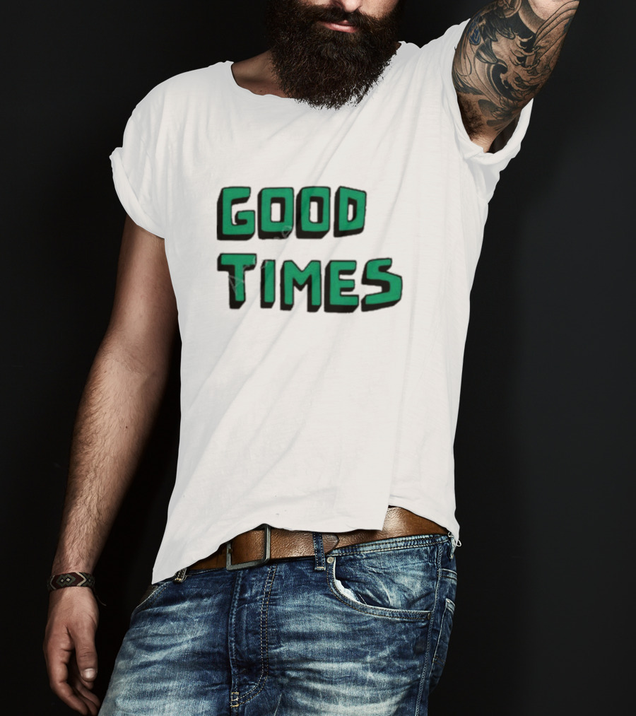 Kylie Minogue Good Times Retro Green Text T-Shirt