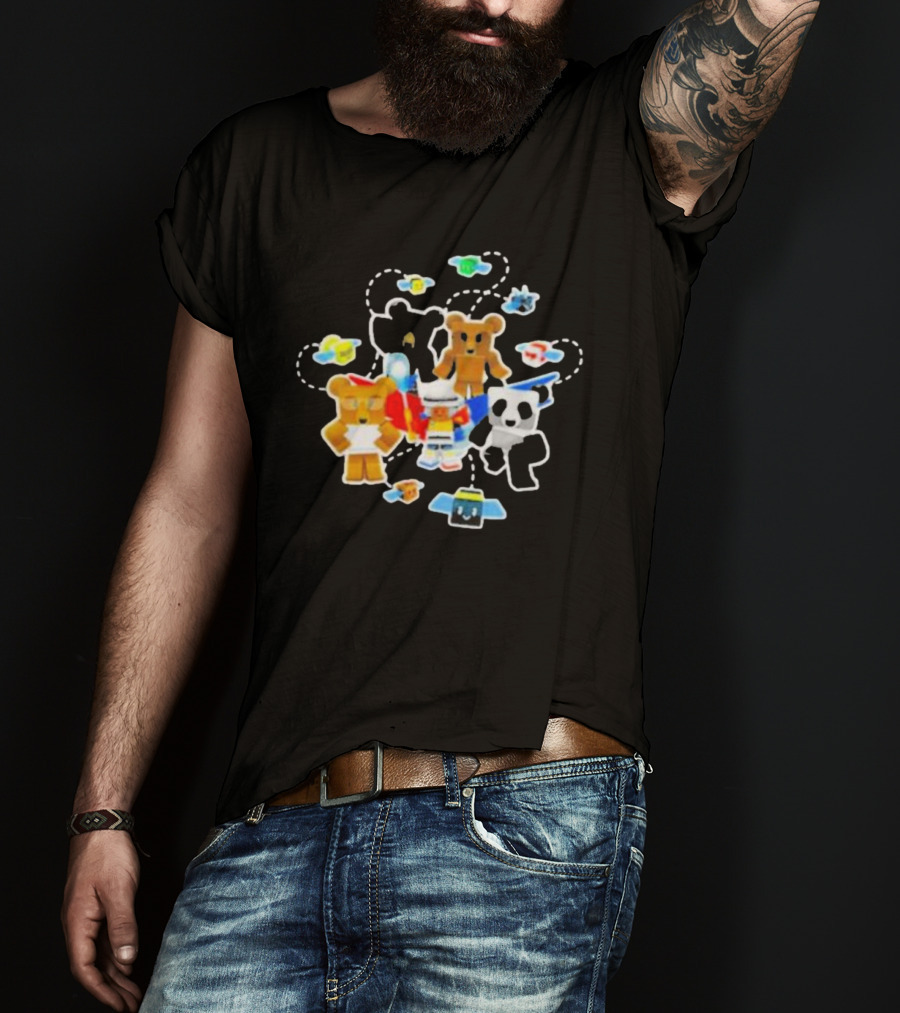 Bee Swarm Simulator Bear Team Characters With Bees T-Shirt
