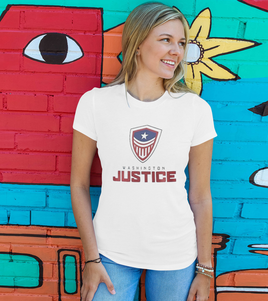 Washington Justice Logo Emblem Star Shield Branding T-Shirt