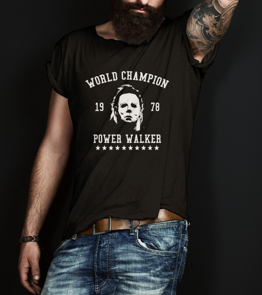 World Champion 1978 Power Walker Horror Mask Retro T-Shirt