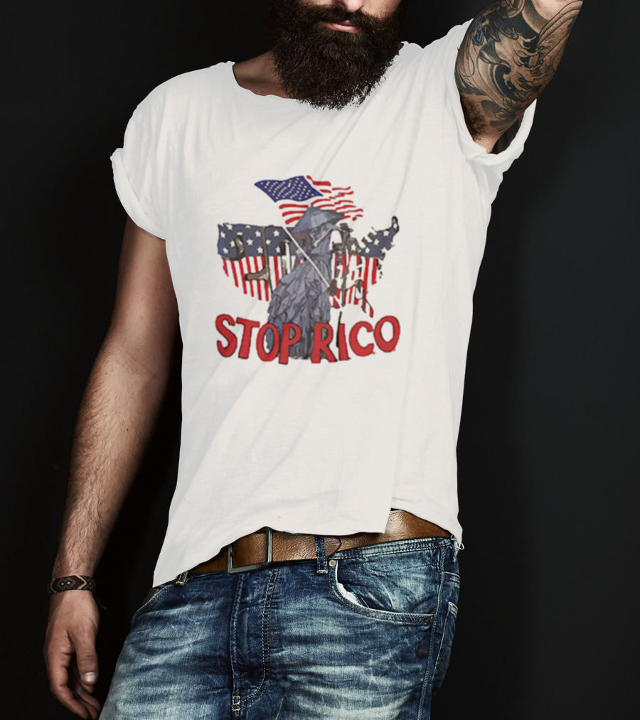 Drake Stop Rico American Flag Grim Reaper T-Shirt