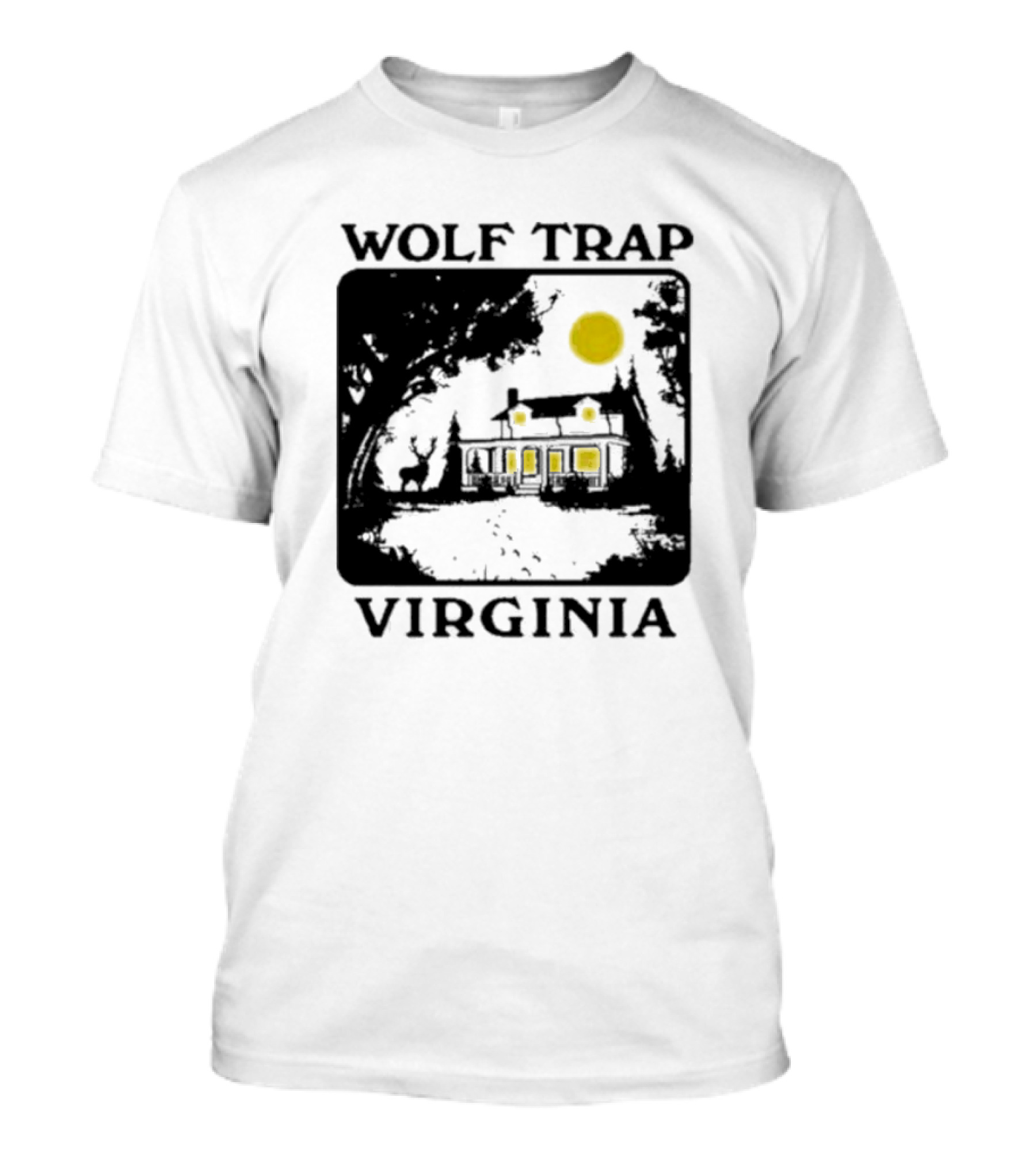 Wolf Trap Virginia Moonlit House Scene T-Shirt