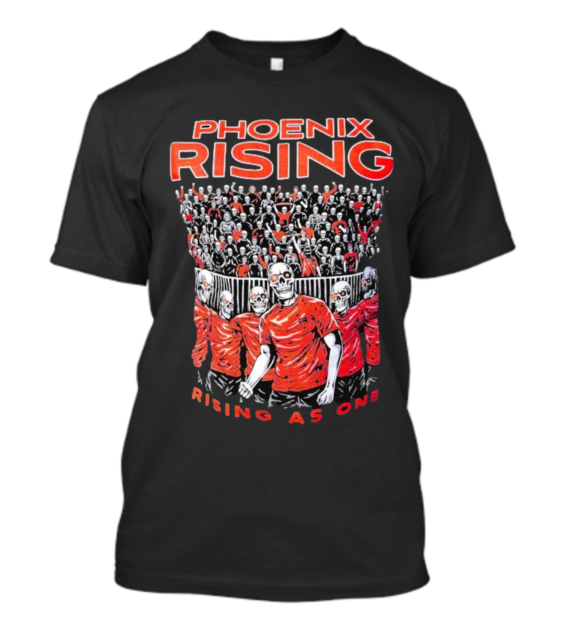 Phoenix Rising Rising As One Skeleton Fans In Red T-Shirt