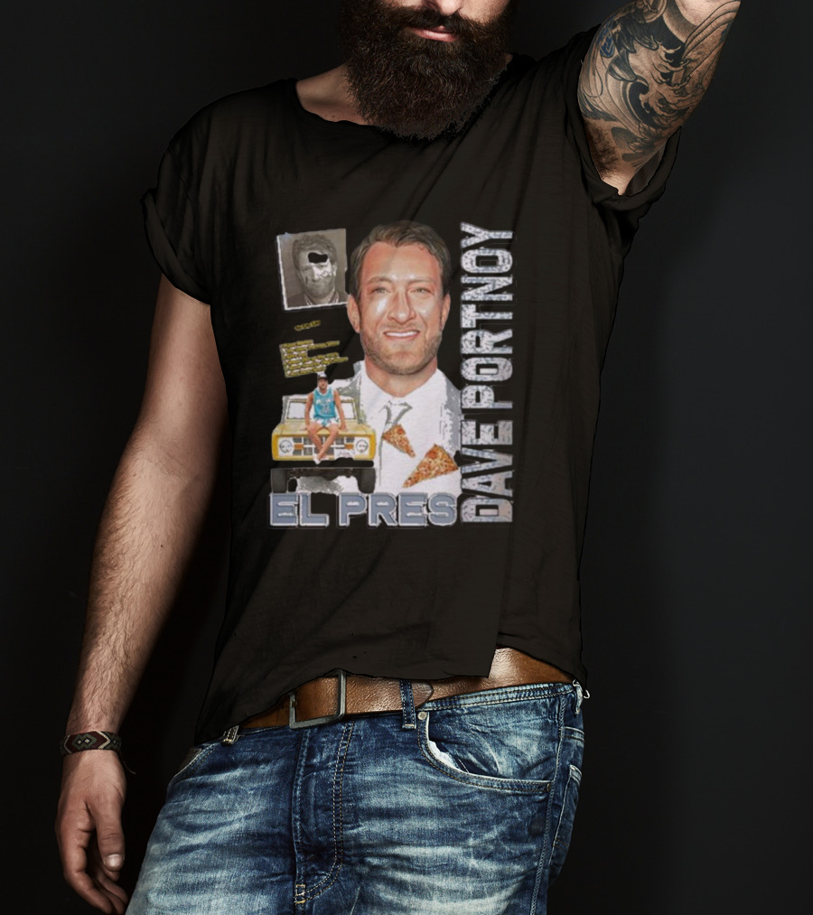 Dave Portnoy El Pres Pizza Car Collage T-Shirt