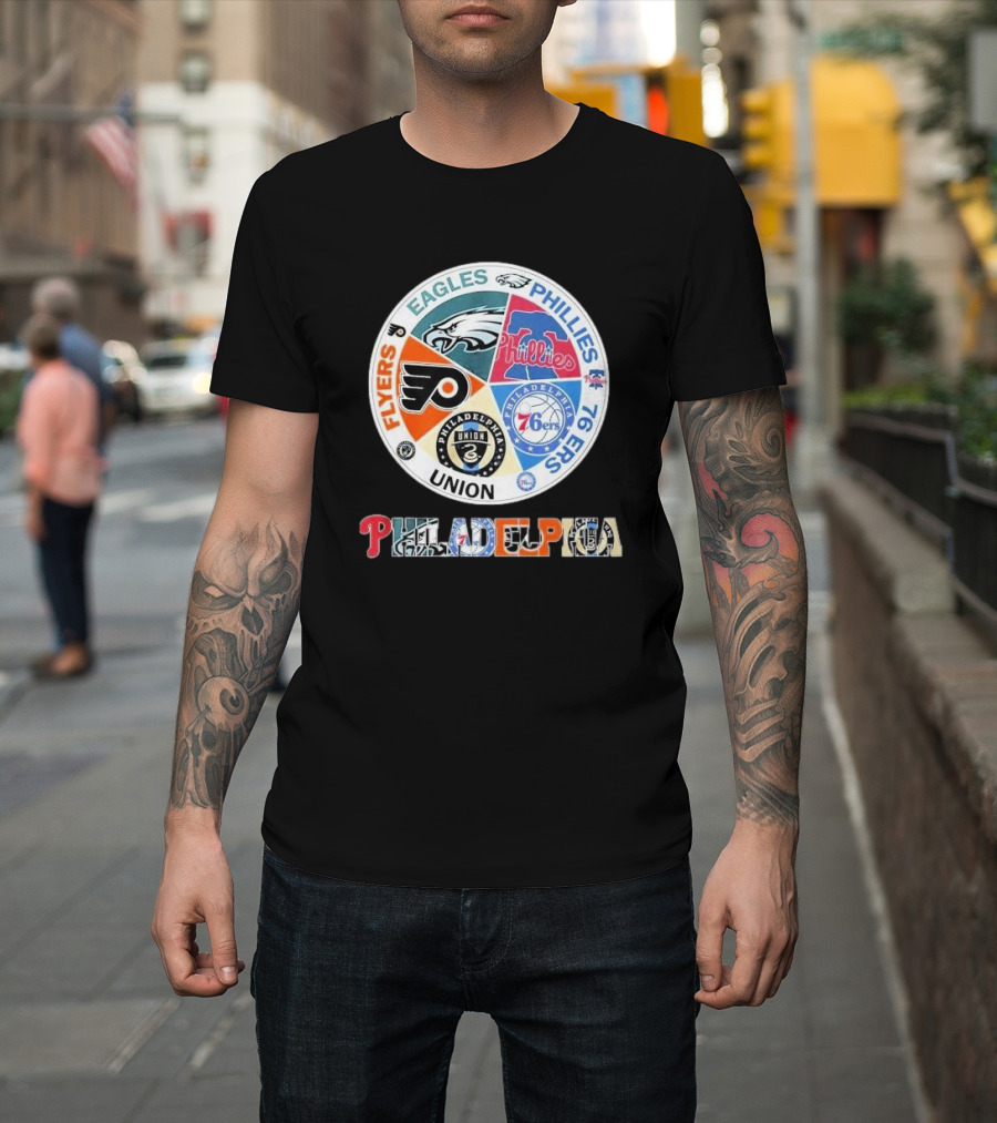 Philadelphia Flyers Eagles Phillies 76Ers Union Team T-Shirt