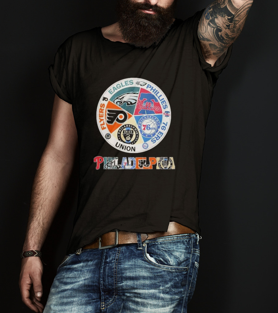 Philadelphia Flyers Eagles Phillies 76Ers Union Team T-Shirt