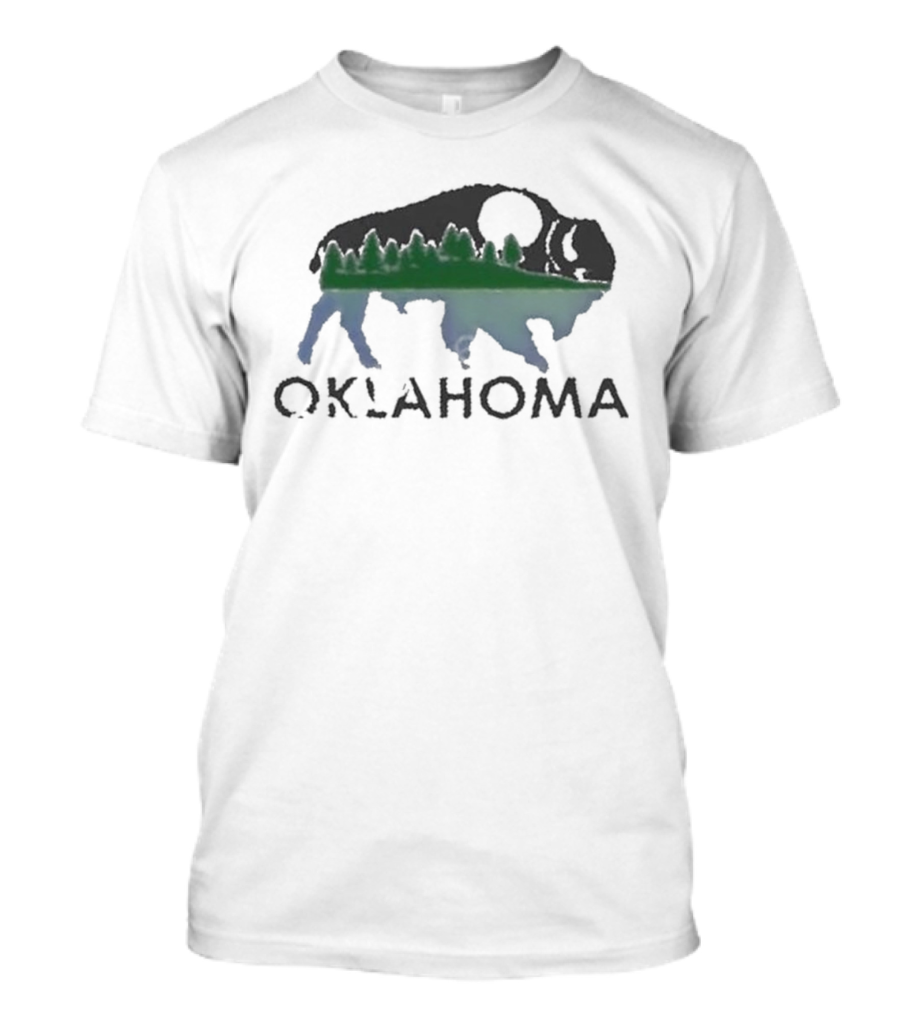 Oklahoma Wildlife Bison Forest Scene T-Shirt