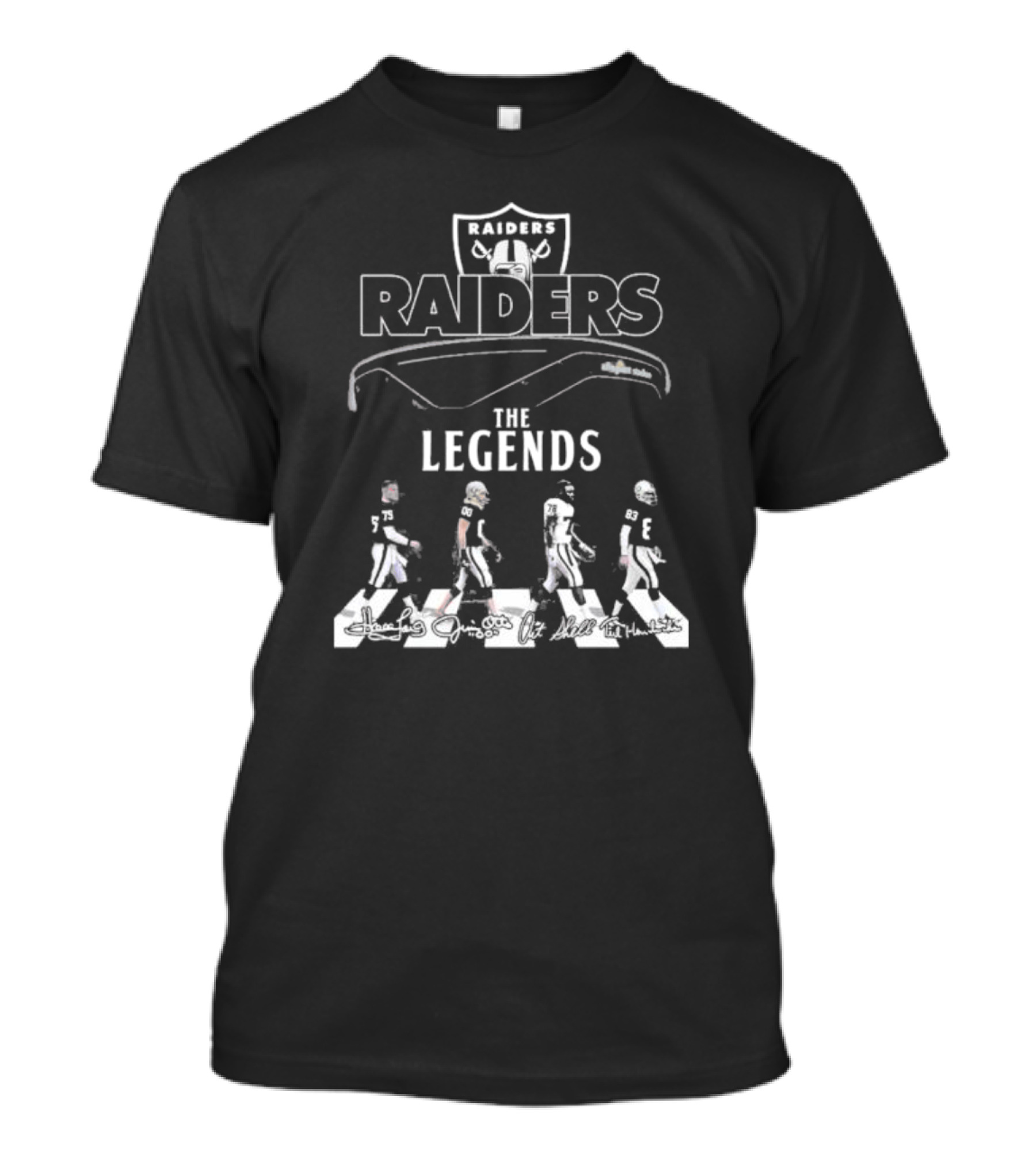 Raiders Legends Walking With Signatures And Iconic Players T-Shirt