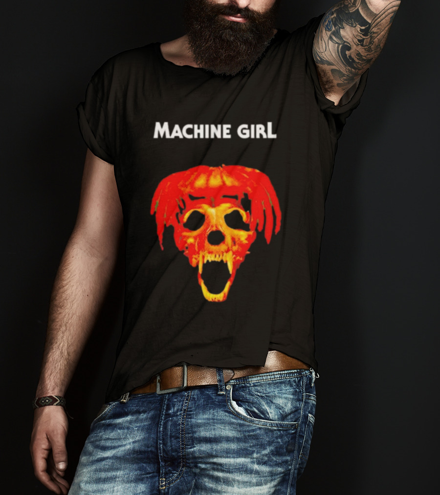 Machine Girl Skull Pumpkin Face T-Shirt