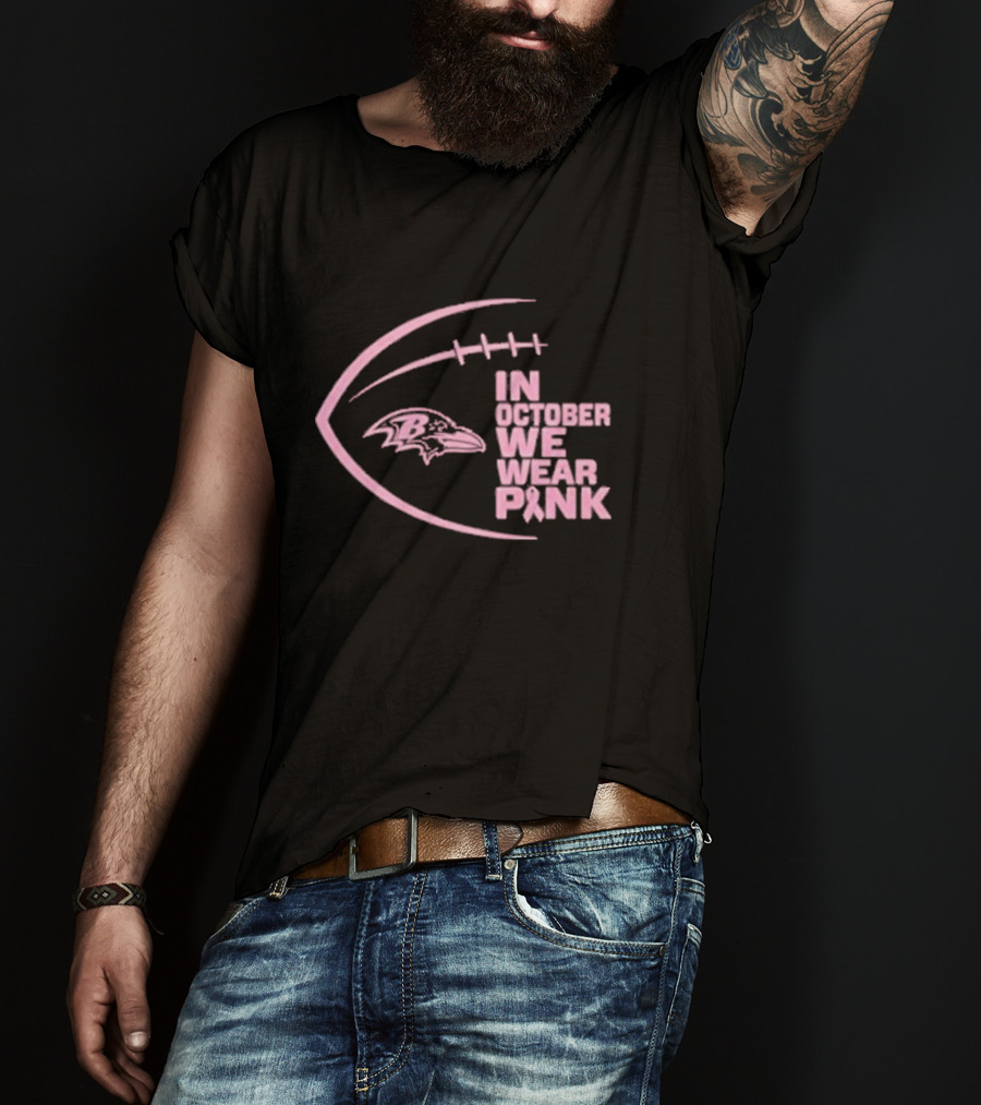 NFL Baltimore Ravens In October We Wear Pink T-Shirt
