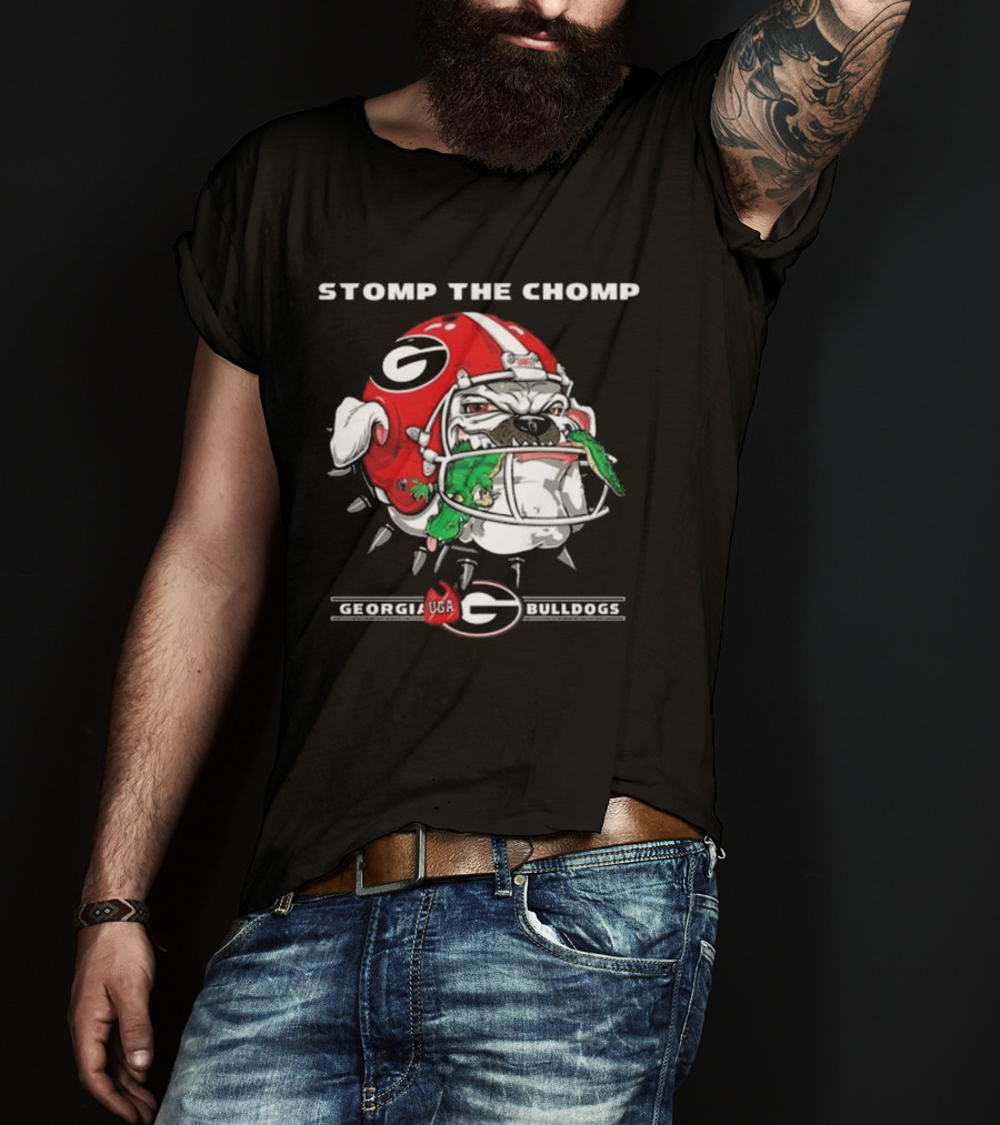 Stomp The Chomp Georgia UGA Bulldogs Helmet Gator T-Shirt